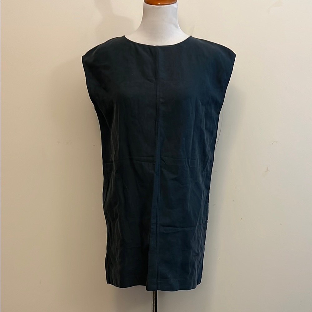 Wilfred Gray Blue Linen Blend Sleeveless Mini Dress with Pockets Size XXS